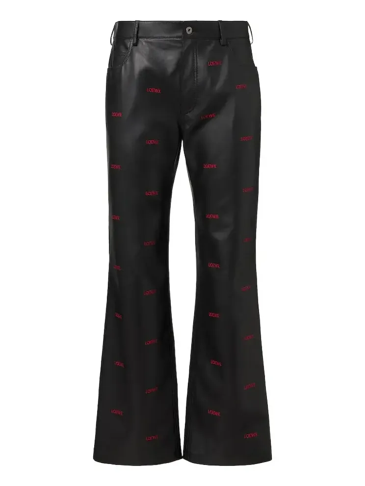 Loewe Logo leather flared pants