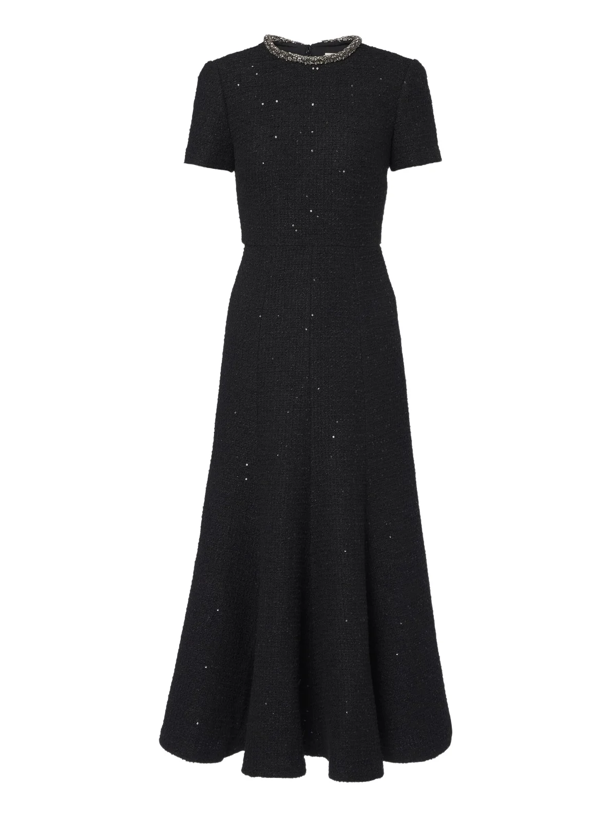 Embellished bouclé cocktail dress