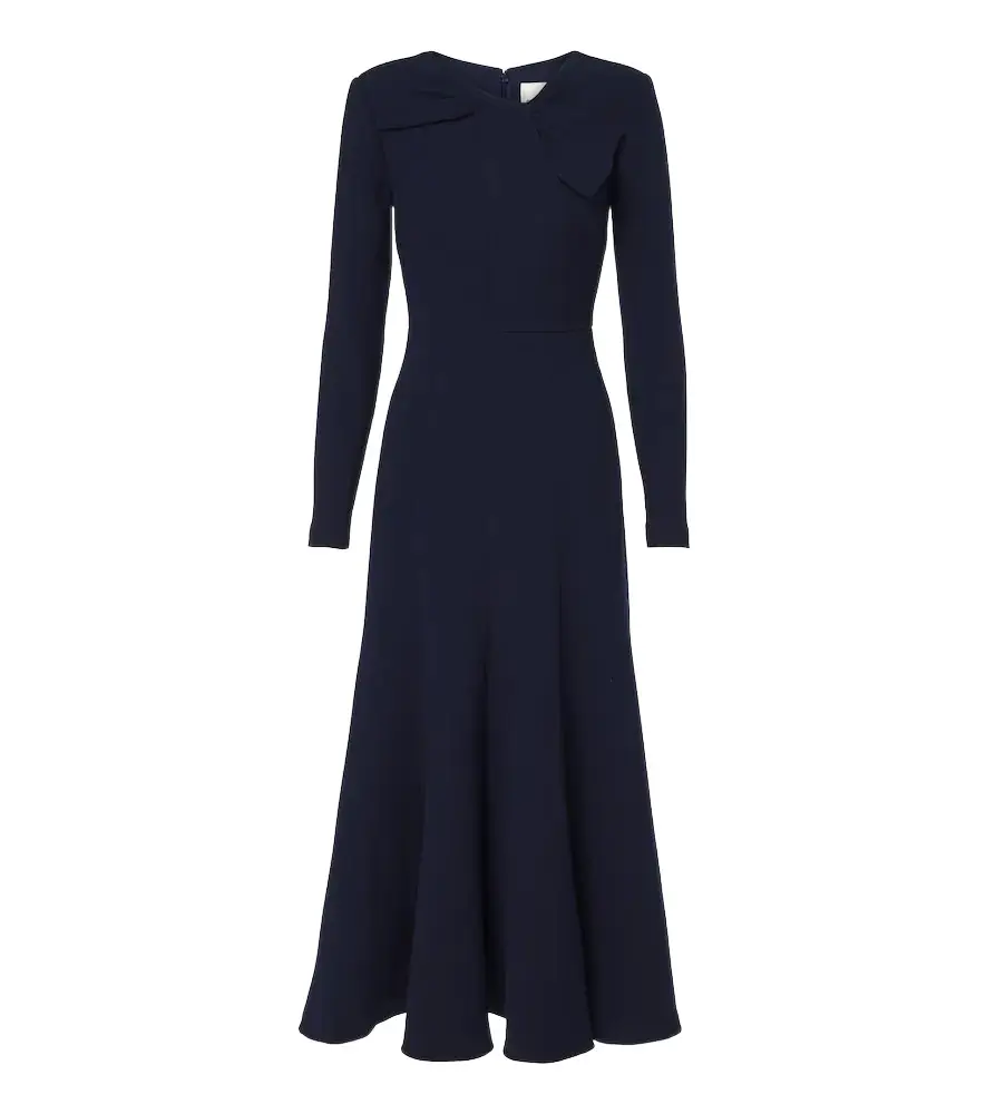 Roland Mouret Bow-detail wool crêpe cocktail dress