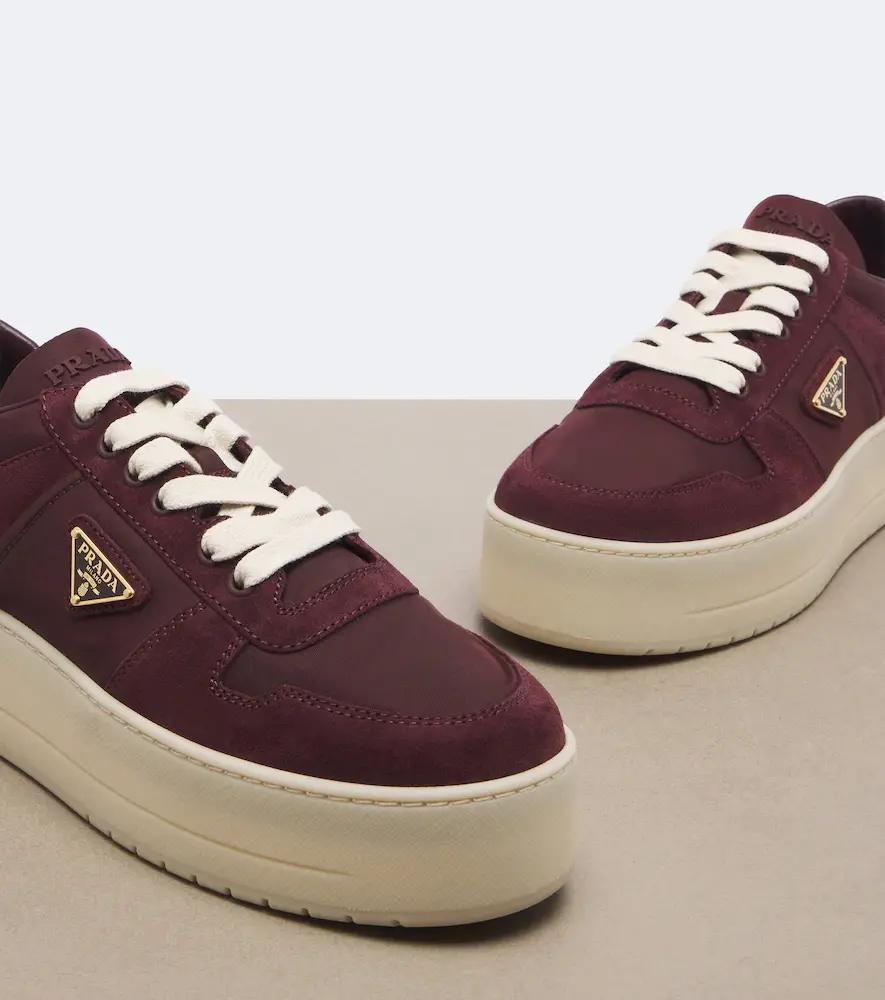 Prada Downtown Bold Re-Nylon and suede sneakers | Thumbnail 3