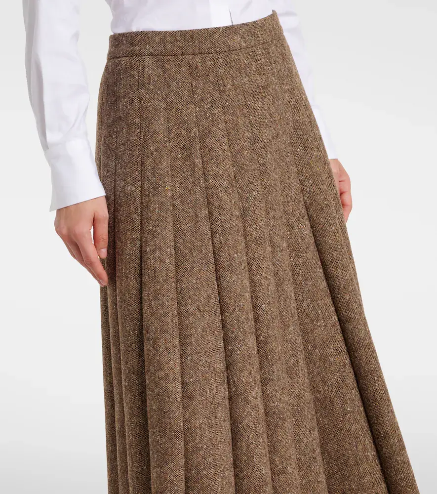 Brunello Cucinelli Pleated wool-blend tweed midi skirt | Thumbnail 3 Brunello Cucinelli Pleated wool-blend tweed midi skirt | Thumbnail 3