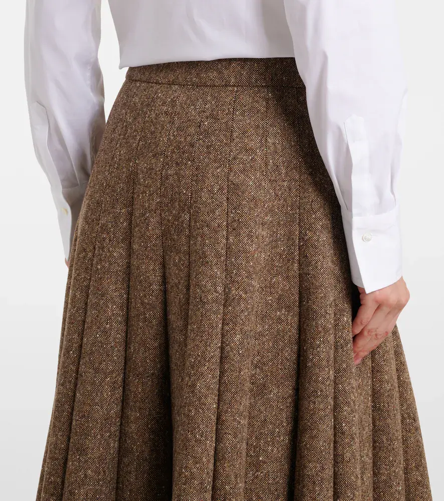 Brunello Cucinelli Pleated wool-blend tweed midi skirt | Thumbnail 5 Brunello Cucinelli Pleated wool-blend tweed midi skirt | Thumbnail 5