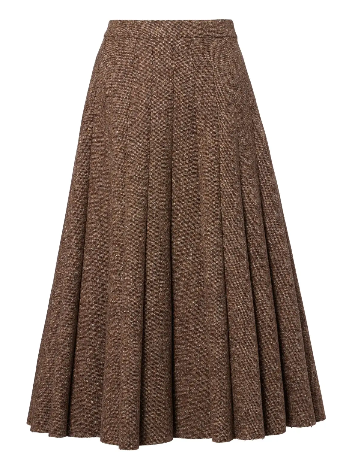 Brunello Cucinelli Pleated wool-blend tweed midi skirt
