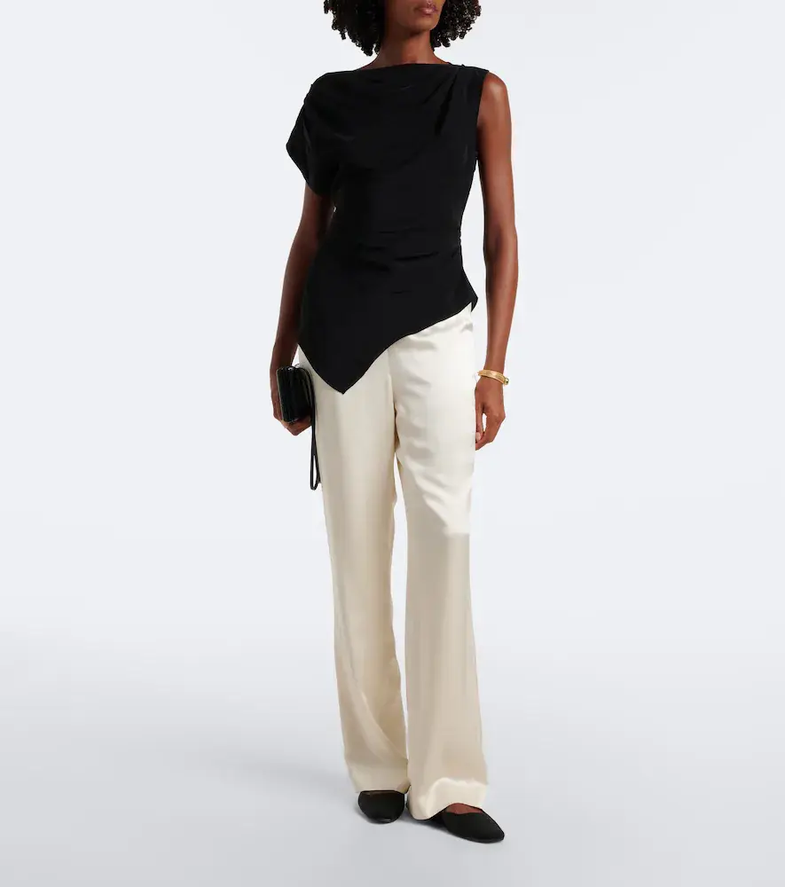 Veronica Beard Yvonne draped crêpe de chine top | Thumbnail 6 Veronica Beard Yvonne draped crêpe de chine top | Thumbnail 6