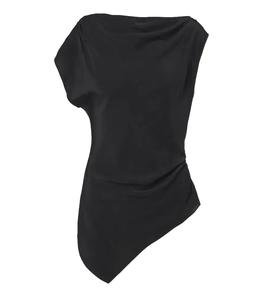 Veronica Beard Yvonne draped crêpe de chine top