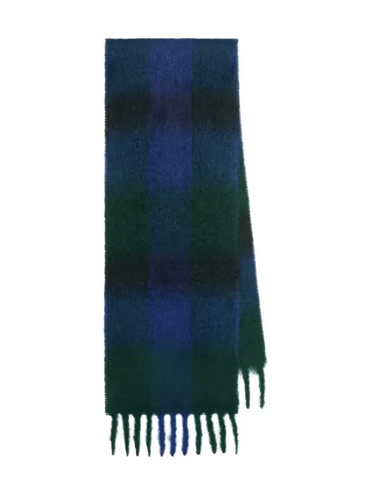Creana checked mohair and wool scarf