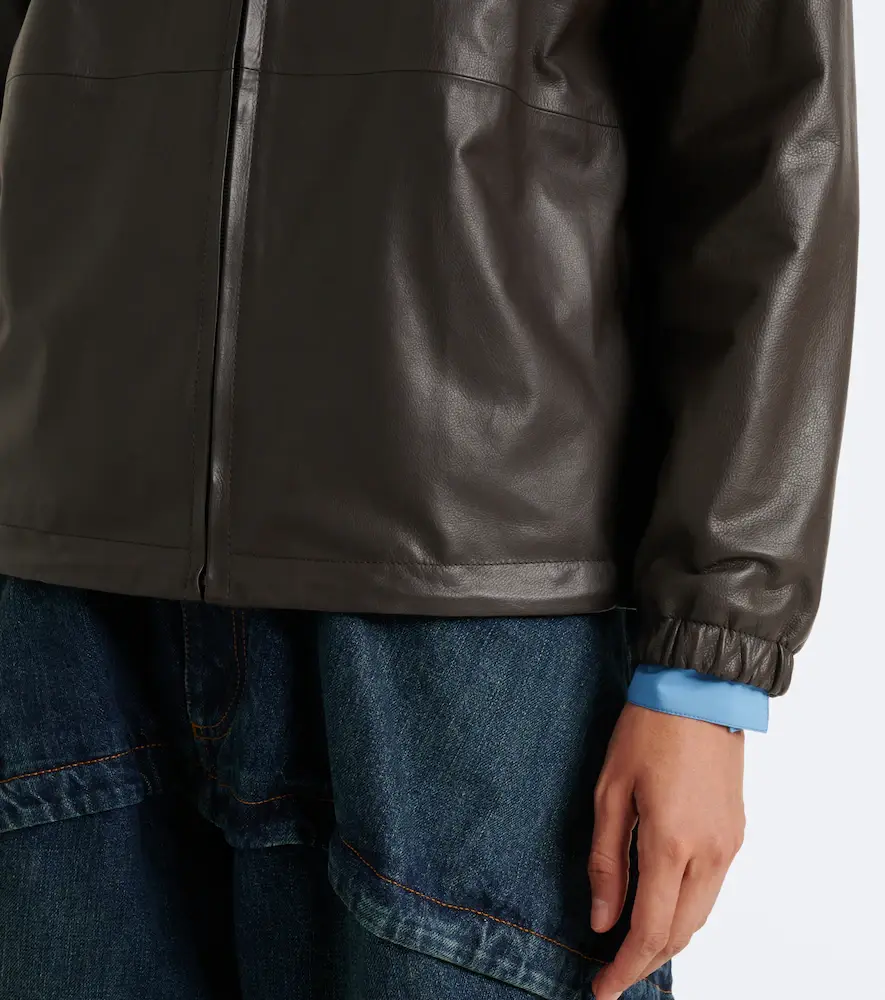 Loewe Scarf-detail leather jacket | Thumbnail 2 Loewe Scarf-detail leather jacket | Thumbnail 2
