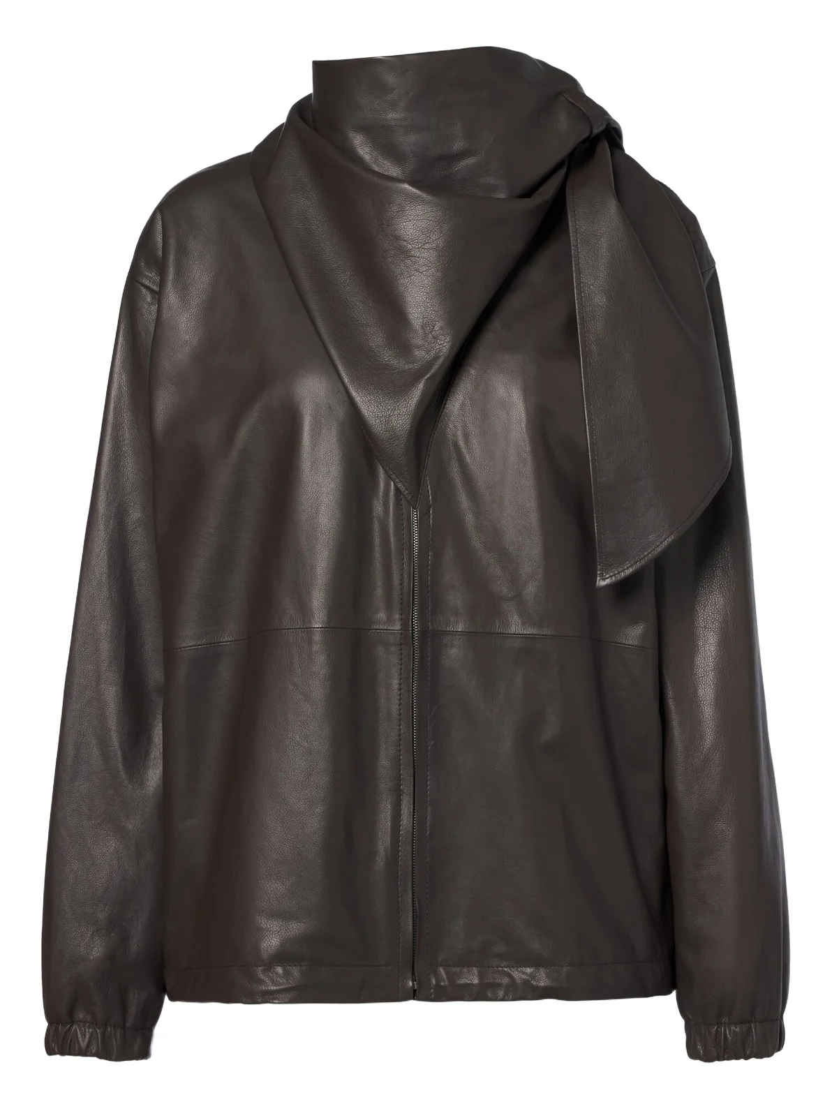Loewe Scarf-detail leather jacket