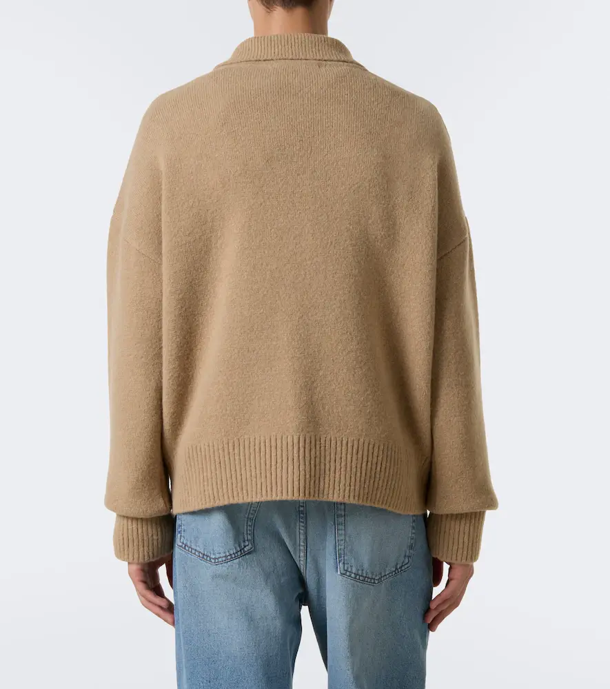 AMI PARIS Ami de Coeur alpaca and wool-blend polo sweater | Thumbnail 2