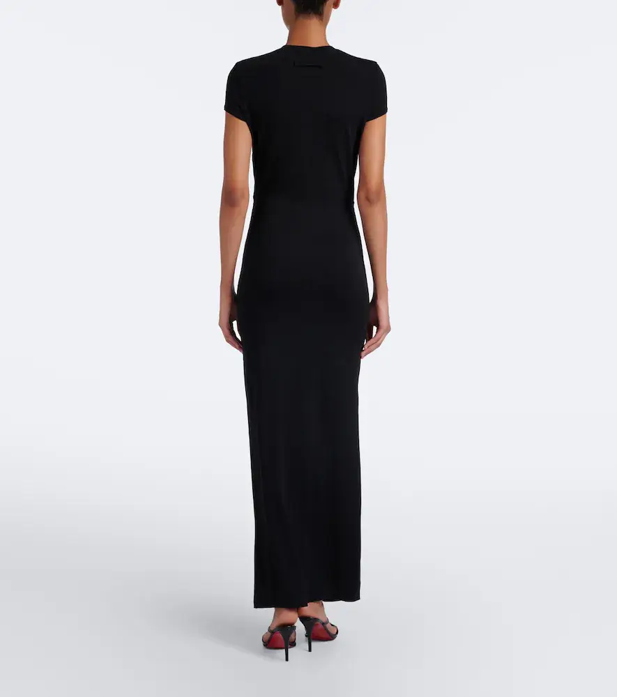 Jean Paul Gaultier Leather-trimmed jersey maxi dress | Thumbnail 5 Jean Paul Gaultier Leather-trimmed jersey maxi dress | Thumbnail 5