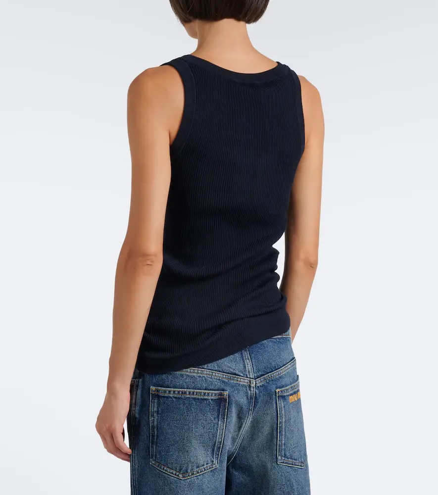 Miu Miu Ribbed-knit cotton tank top | Thumbnail 3 Miu Miu Ribbed-knit cotton tank top | Thumbnail 3