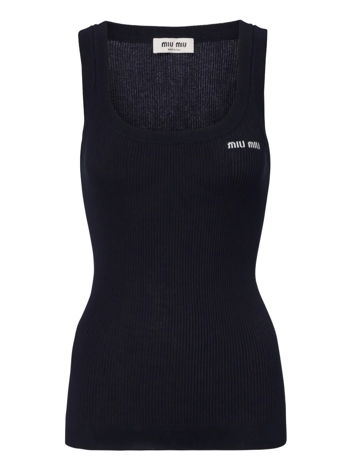 Miu Miu Ribbed-knit cotton tank top