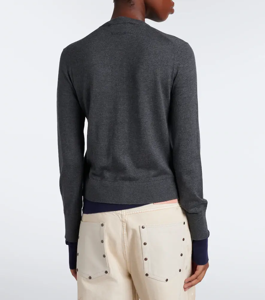 Acne Studios Layered silk, wool, and cashmere cardigan | Thumbnail 2 Acne Studios Layered silk, wool, and cashmere cardigan | Thumbnail 2