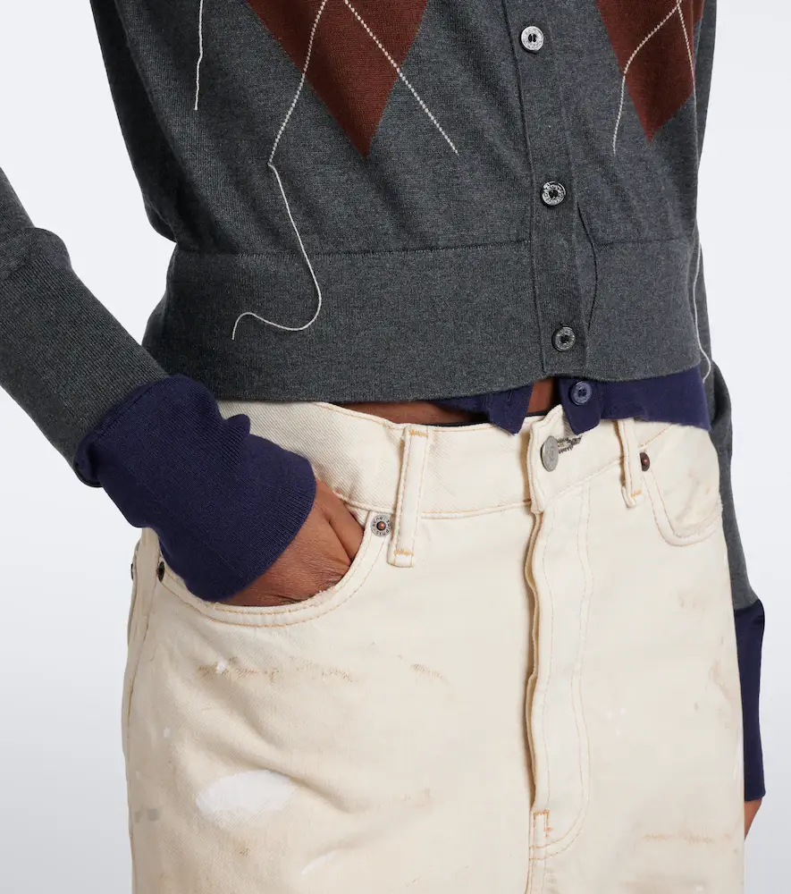 Acne Studios Layered silk, wool, and cashmere cardigan | Thumbnail 3 Acne Studios Layered silk, wool, and cashmere cardigan | Thumbnail 3