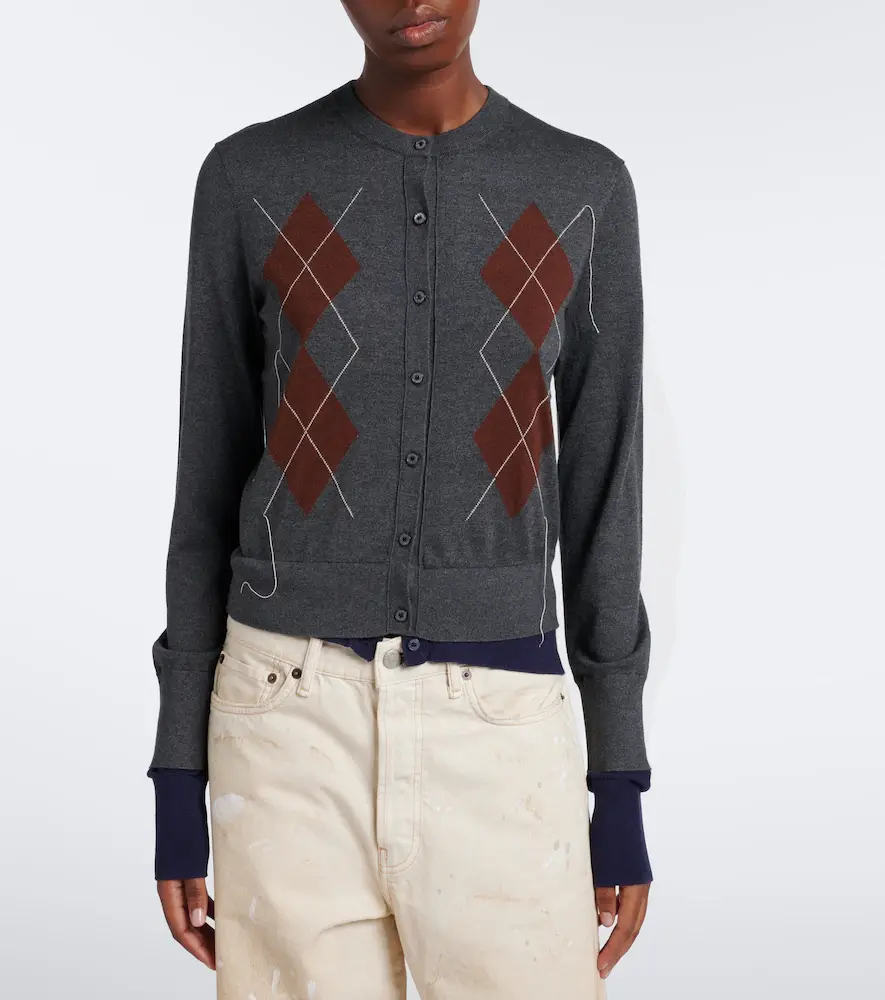 Acne Studios Layered silk, wool, and cashmere cardigan | Thumbnail 5 Acne Studios Layered silk, wool, and cashmere cardigan | Thumbnail 5