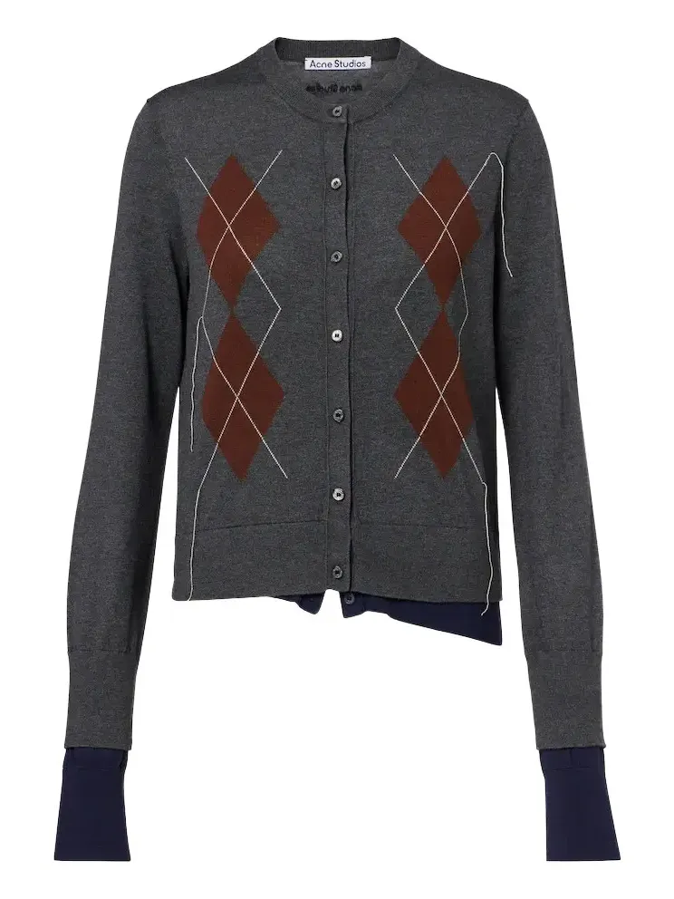 Layered silk, wool, and cashmere cardigan