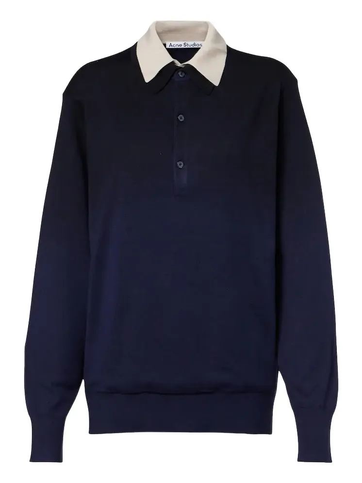 Silk, wool, and cashmere polo sweater