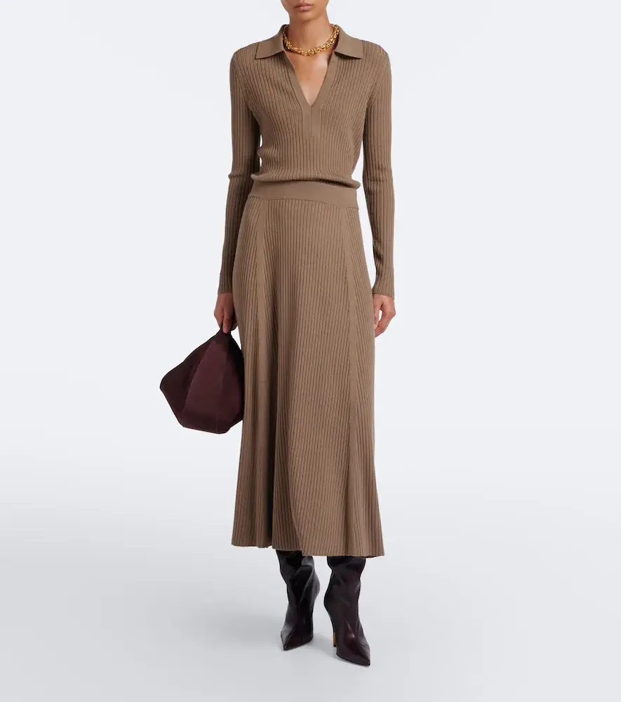 Joseph Hallie ribbed-knit wool-blend midi skirt | Thumbnail 4 Joseph Hallie ribbed-knit wool-blend midi skirt | Thumbnail 4