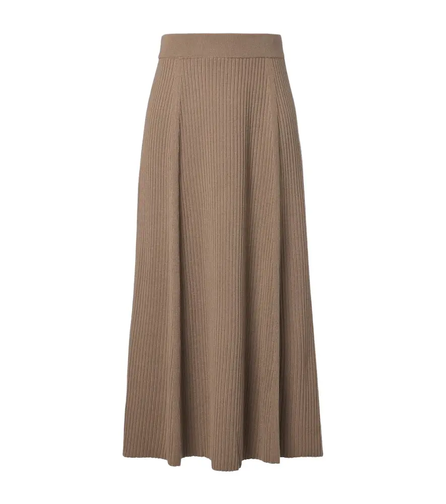 Joseph Hallie ribbed-knit wool-blend midi skirt