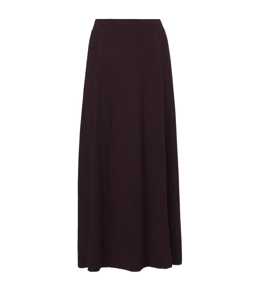 Joseph Hallie ribbed-knit wool-blend midi skirt