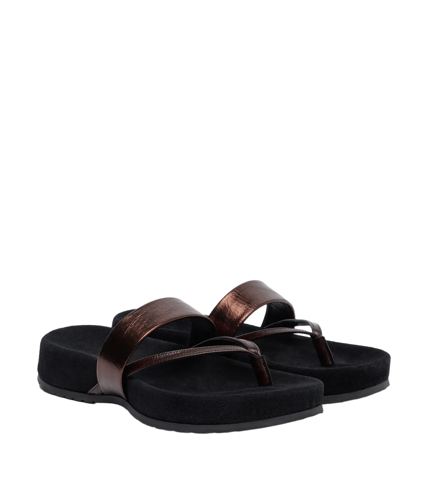 Metallic leather thong sandals Metallic leather thong sandals