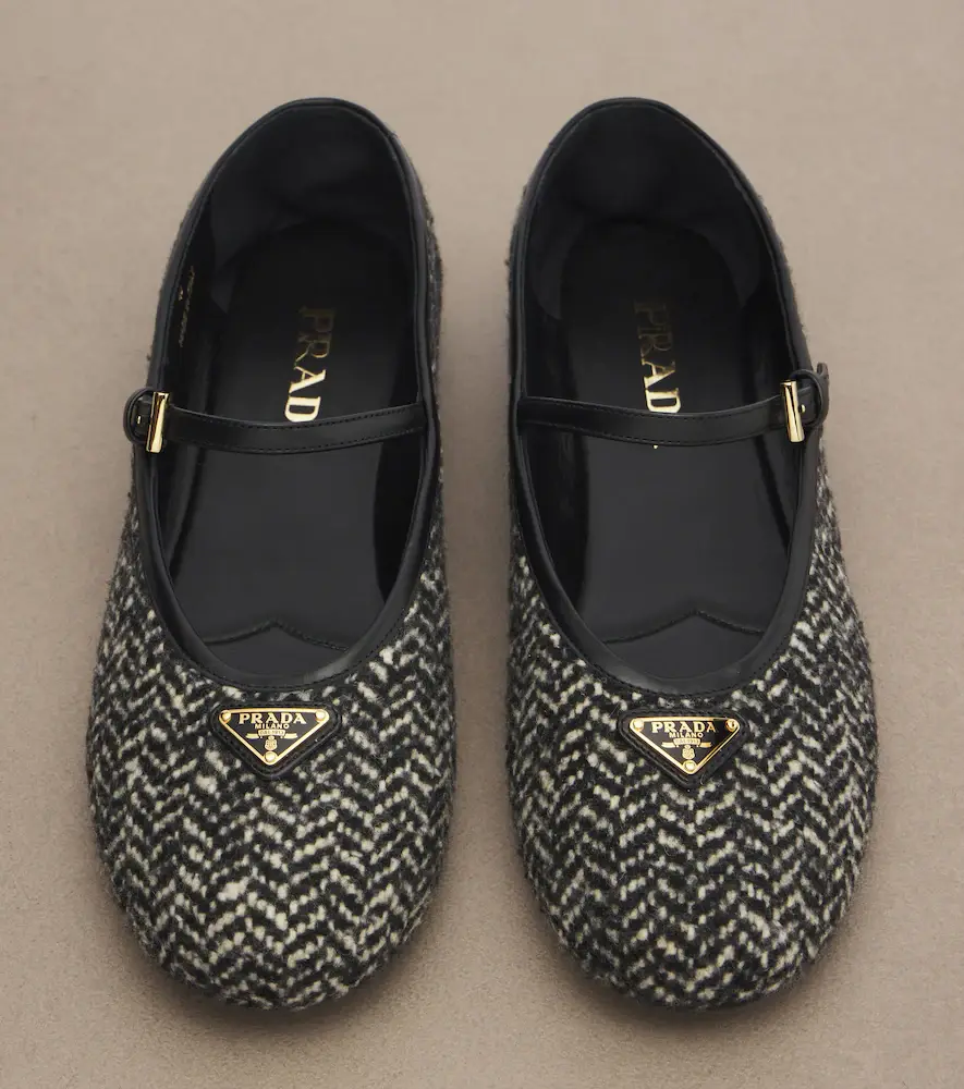 Prada Chevron tweed Mary Jane ballet flats | Thumbnail 3