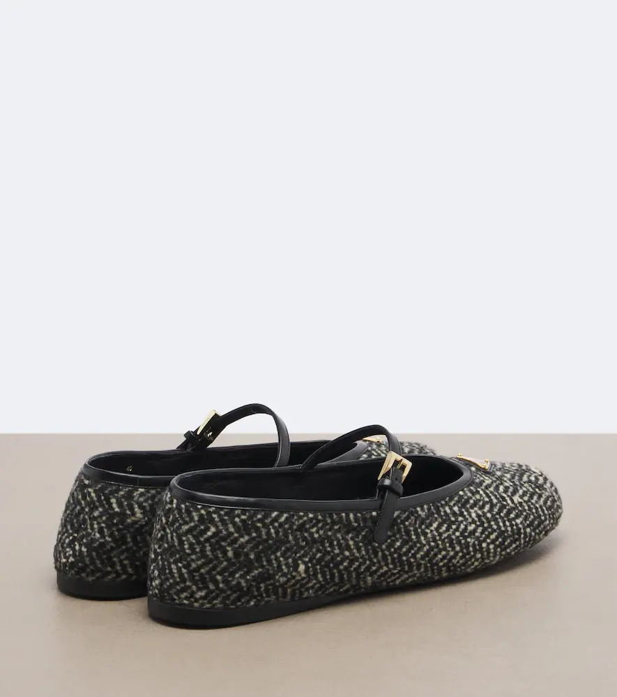 Prada Chevron tweed Mary Jane ballet flats | Thumbnail 4