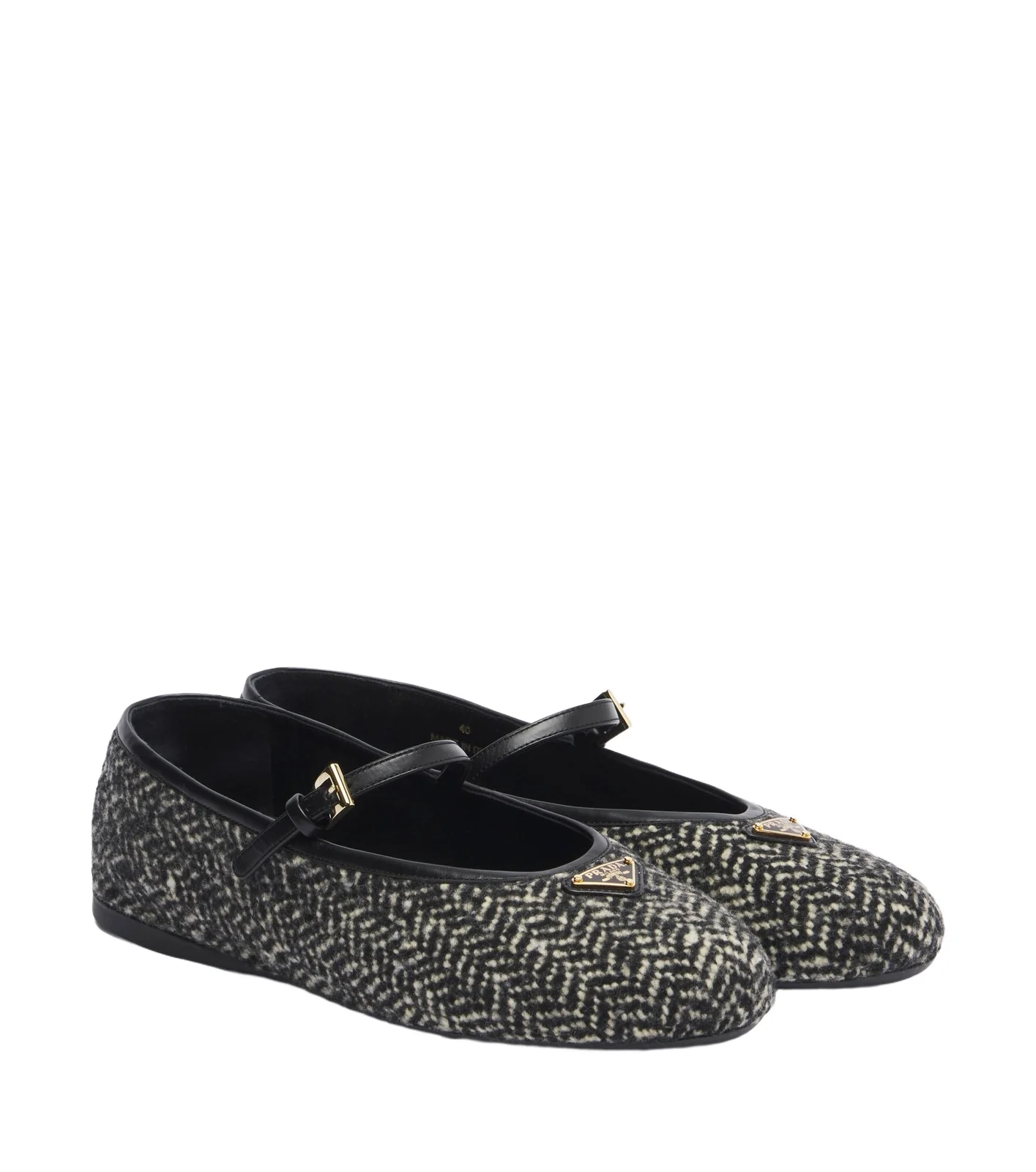 Chevron tweed Mary Jane ballet flats Chevron tweed Mary Jane ballet flats