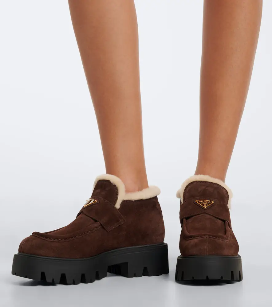 Prada Shearling-lined suede ankle boots | Thumbnail 6 Prada Shearling-lined suede ankle boots | Thumbnail 6