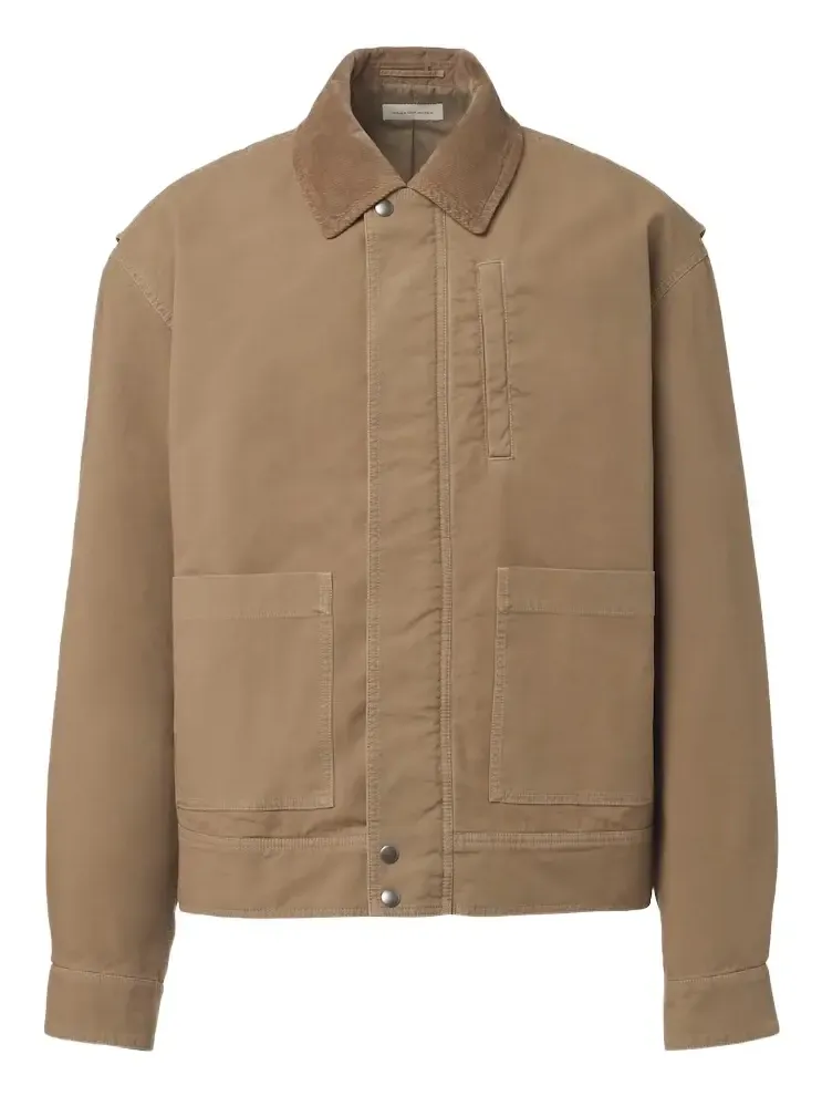 Corduroy-trimmed cotton field jacket