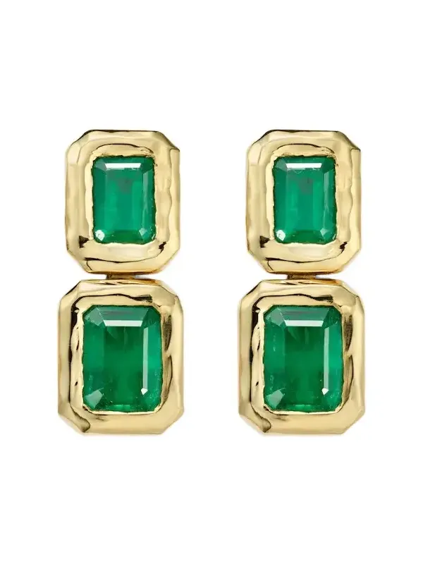 Nesting Gem 18kt gold drop earrings with emeralds Nesting Gem 18kt gold drop earrings with emeralds