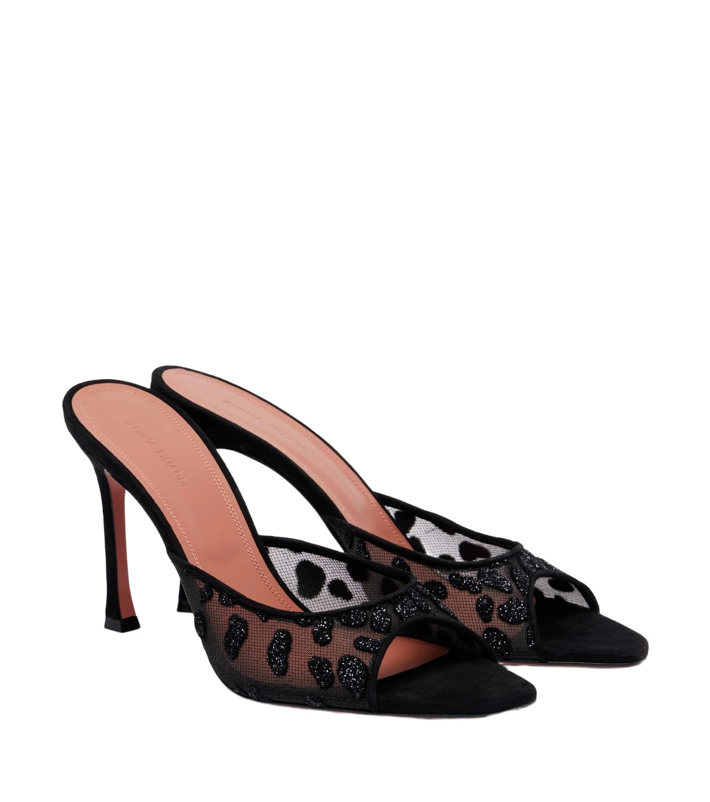 Amina Muaddi Alexa embellished mesh mules