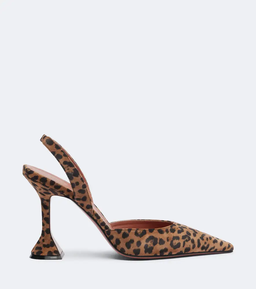 Amina Muaddi Holli leopard-print suede slingback pumps | Thumbnail 2