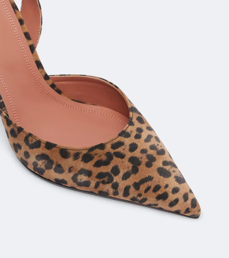 Amina Muaddi Holli leopard-print suede slingback pumps | Thumbnail 3
