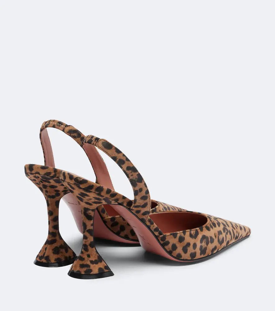 Amina Muaddi Holli leopard-print suede slingback pumps | Thumbnail 4