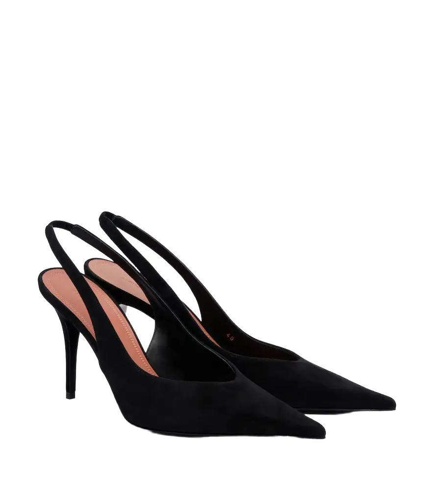 Amina Muaddi Anok suede slingback pumps | Image 1 Amina Muaddi Anok suede slingback pumps | Image 1