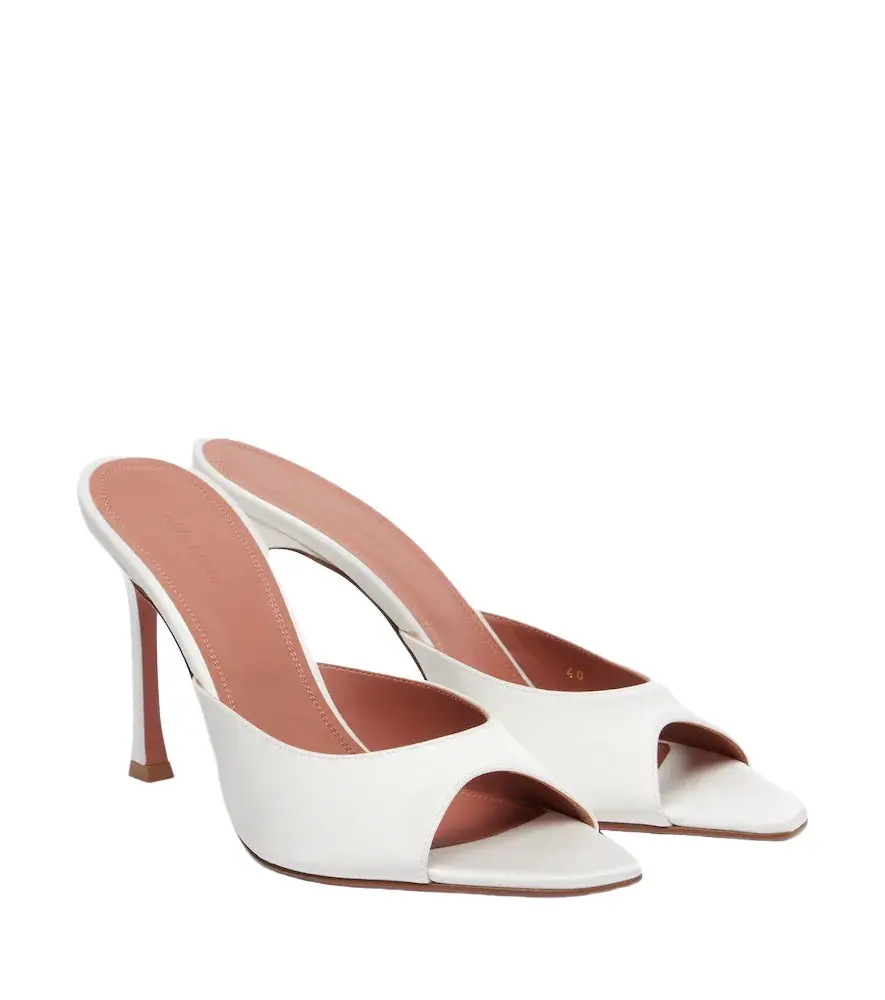 Amina Muaddi Alexa satin mules | Image 1 Amina Muaddi Alexa satin mules | Image 1