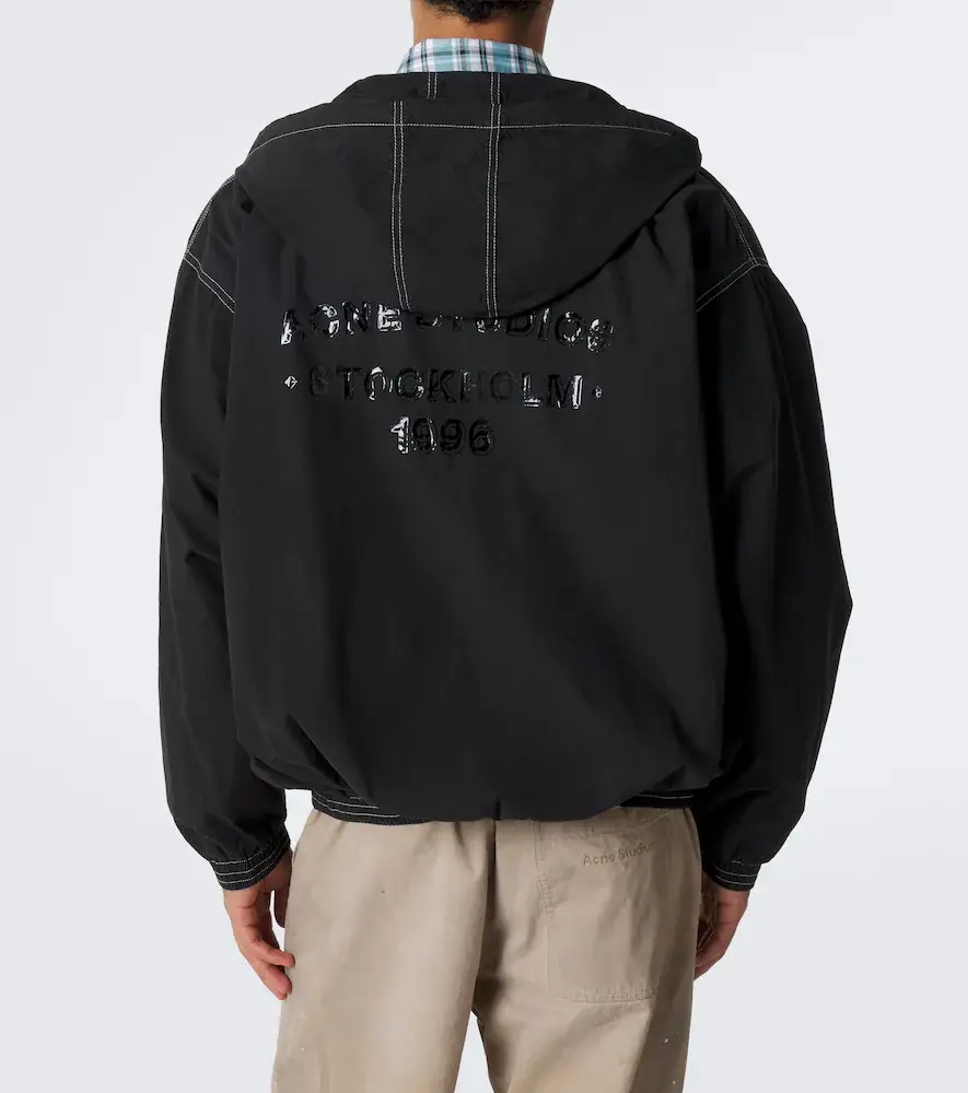 Acne Studios Logo hooded cotton poplin jacket | Thumbnail 4 Acne Studios Logo hooded cotton poplin jacket | Thumbnail 4
