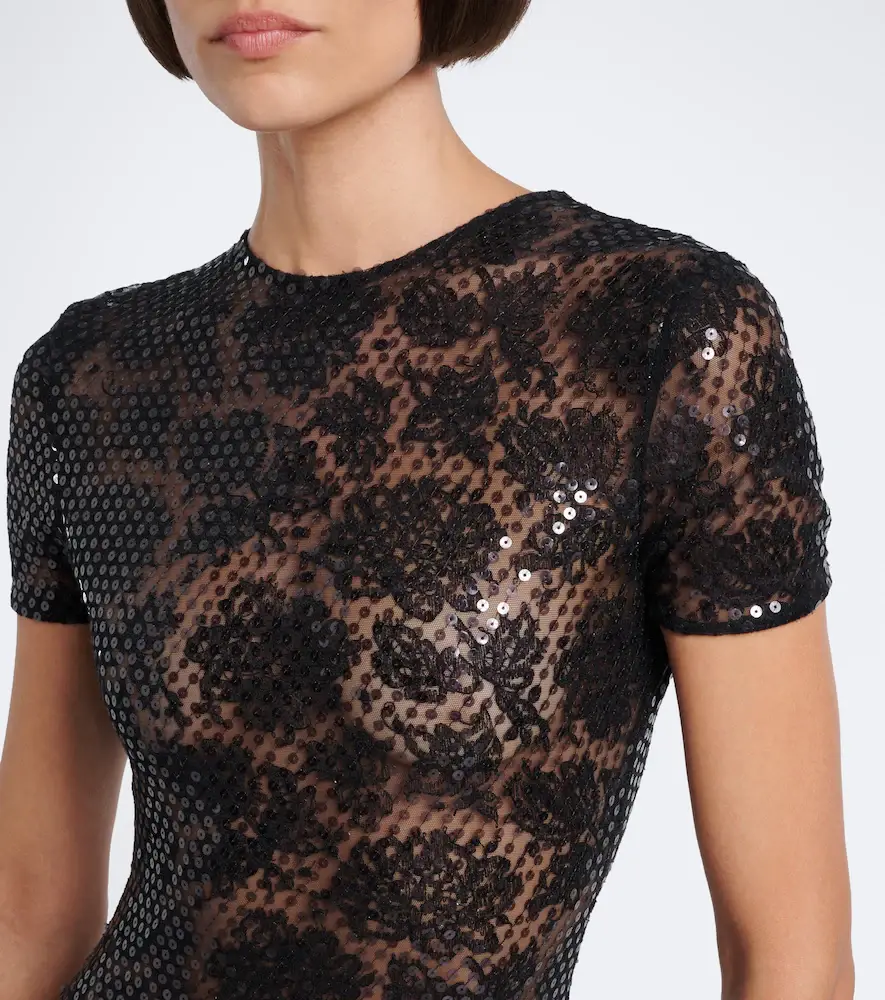 Gucci Sequined floral lace mini dress | Thumbnail 4 Gucci Sequined floral lace mini dress | Thumbnail 4