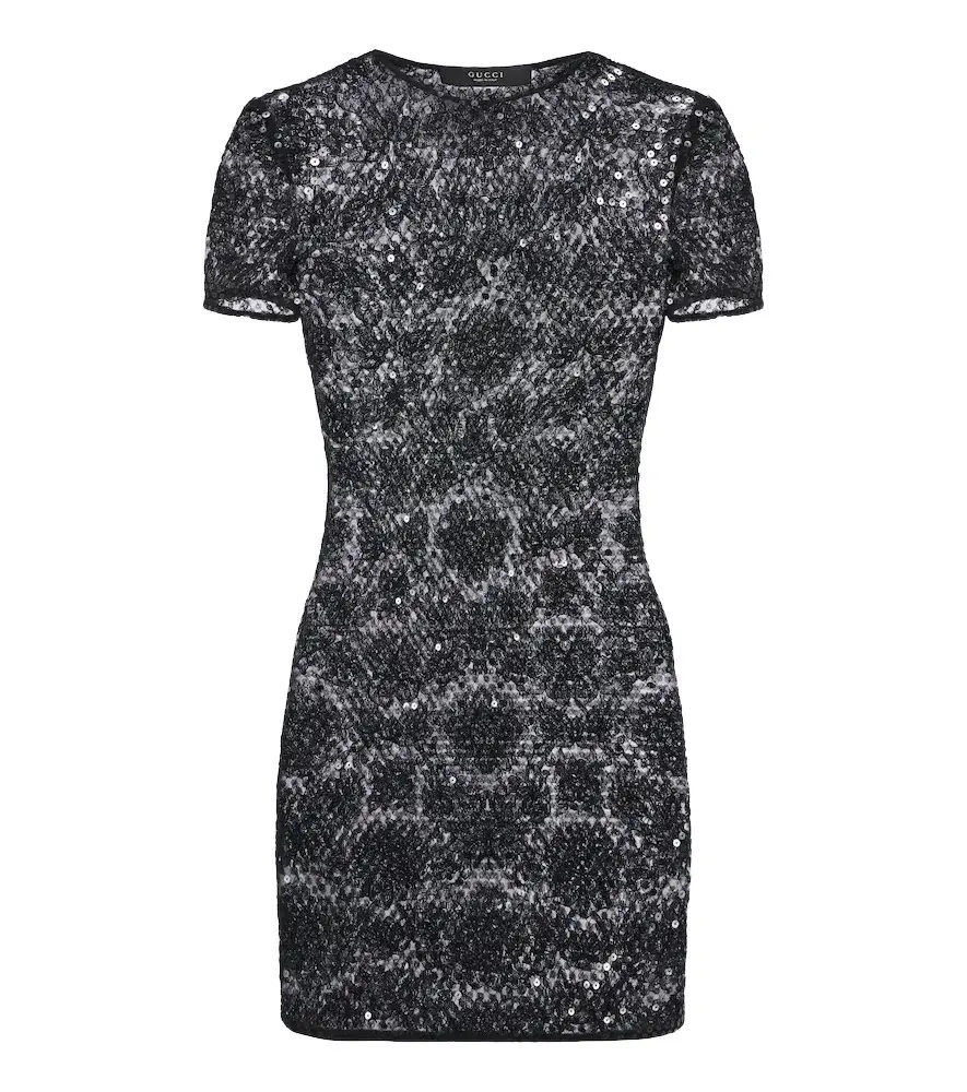 Gucci Sequined floral lace mini dress | Image 1 Gucci Sequined floral lace mini dress | Image 1