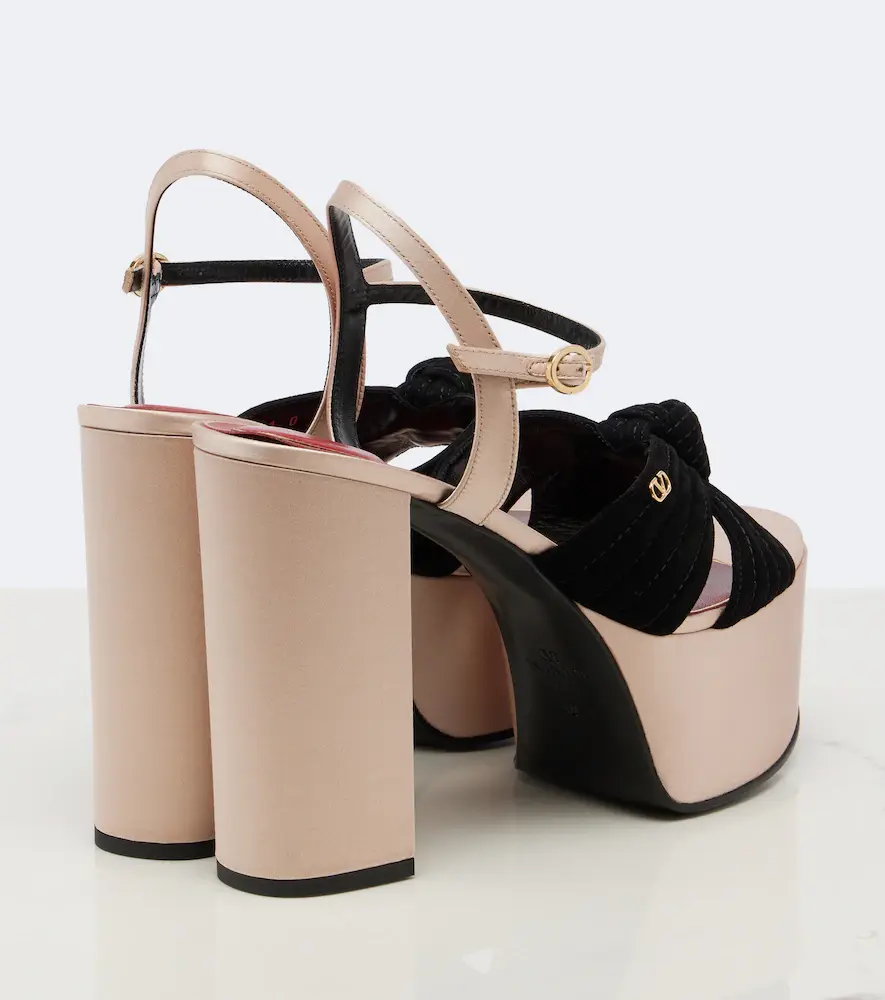 Valentino Garavani Crasher satin-trimmed suede platform sandals | Thumbnail 3