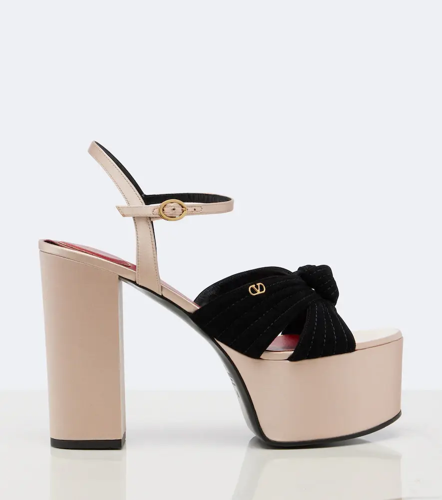 Valentino Garavani Crasher satin-trimmed suede platform sandals | Thumbnail 4