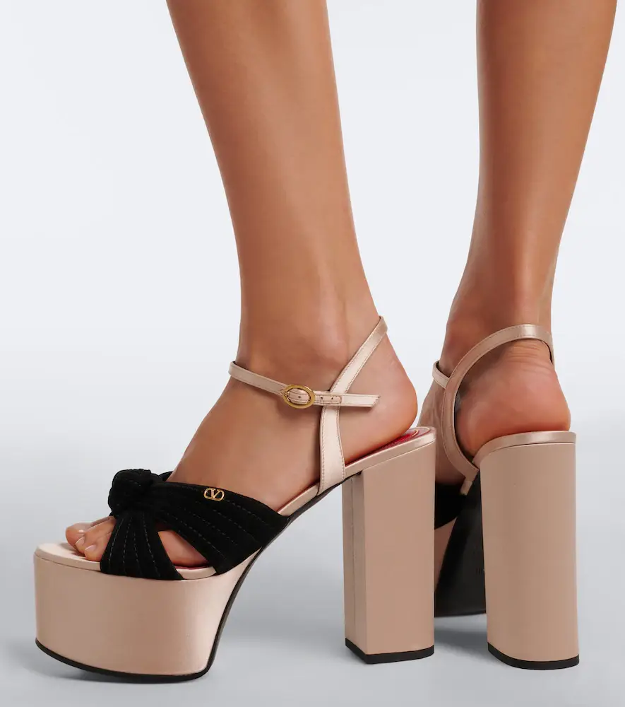 Valentino Garavani Crasher satin-trimmed suede platform sandals | Thumbnail 6