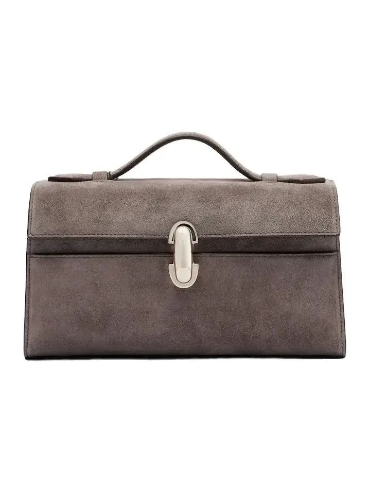 Savette Symmetry Pochette Small suede top-handle bag