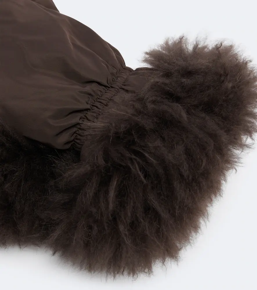 Yves Salomon Shearling-trimmed down mittens | Thumbnail 2 Yves Salomon Shearling-trimmed down mittens | Thumbnail 2