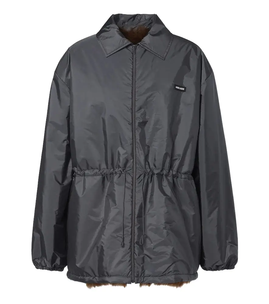 Miu Miu Shearling-lined blouson jacket | Image 1 Miu Miu Shearling-lined blouson jacket | Image 1