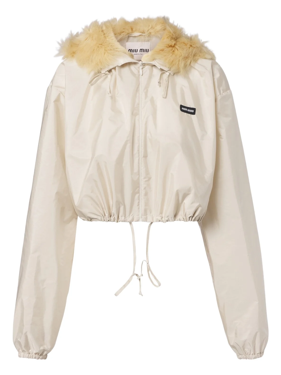 Cropped shearling-trimmed jacket Cropped shearling-trimmed jacket