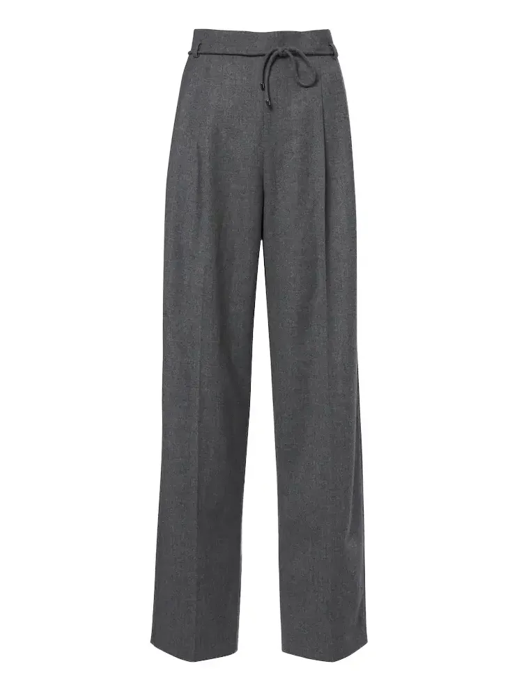 Belted cashmere-blend wide-leg pants Belted cashmere-blend wide-leg pants