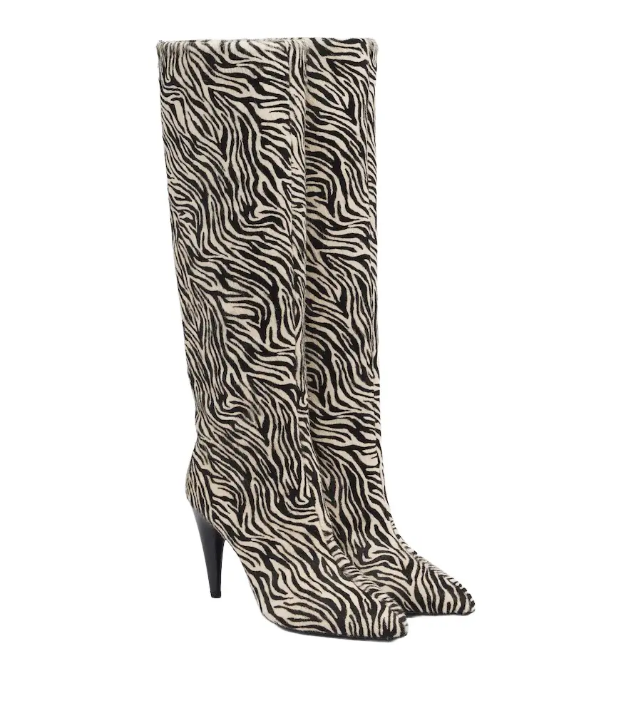 Isabel Marant Jany zebra-print calf-hair knee-high boots | Image 1 Isabel Marant Jany zebra-print calf-hair knee-high boots | Image 1