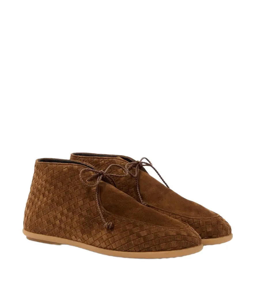 Bottega Veneta Intrecciato suede desert boots | Image 1 Bottega Veneta Intrecciato suede desert boots | Image 1